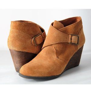 Lucky Brand " Sumarah" Suede Wedge Heel Bootie